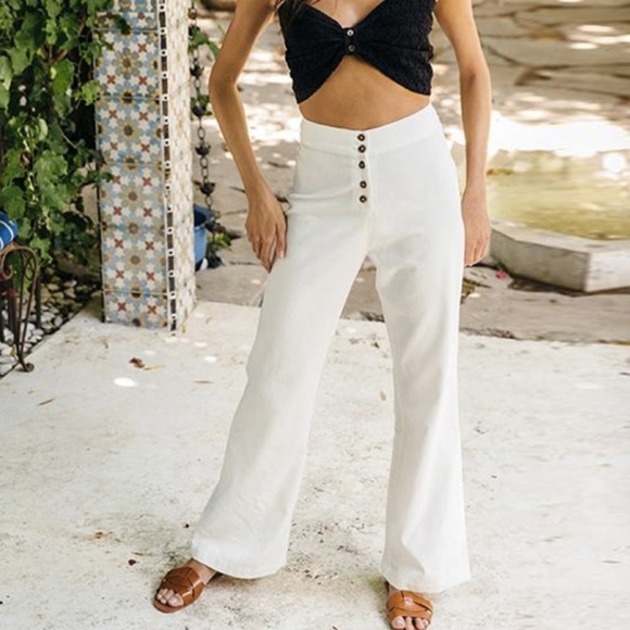 Free People Pants - Winston White Harlow Flare Pant